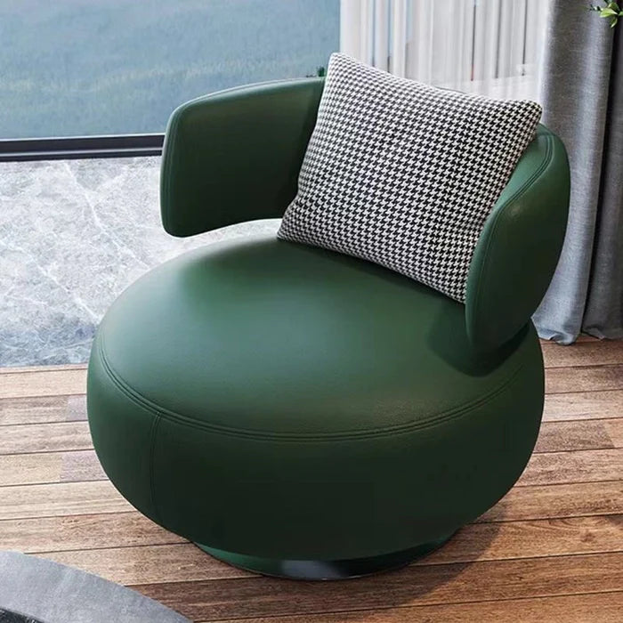 Silicone Leather Swivel Accent Chair