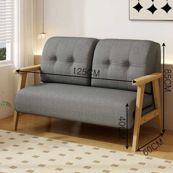 Folding Sofa Bed Space Saving Apartment New Style Single Lunch Bed Balcony Multifunctional Loveseat Sofa Bed with Wood Frame