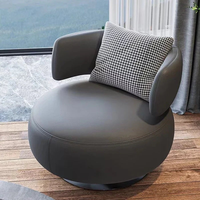 Silicone Leather Swivel Accent Chair